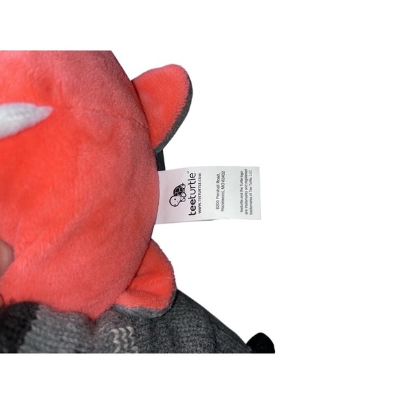TeeTurtle Reversible Red Panda Plushie Happy Mad Mood Stuffed Toy Orange Gray - Picture 7 of 11